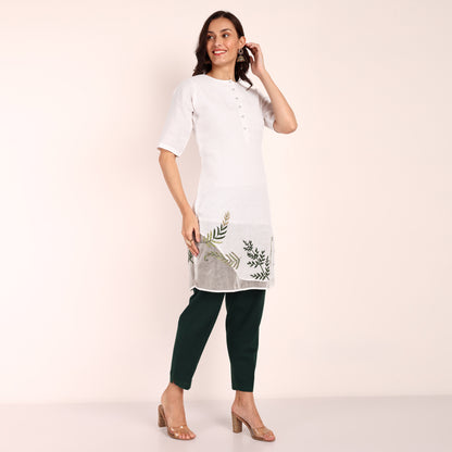 White Fern Linen Dress