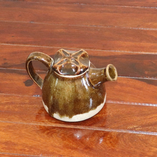 Single Cup Hand Made Brown Teapot