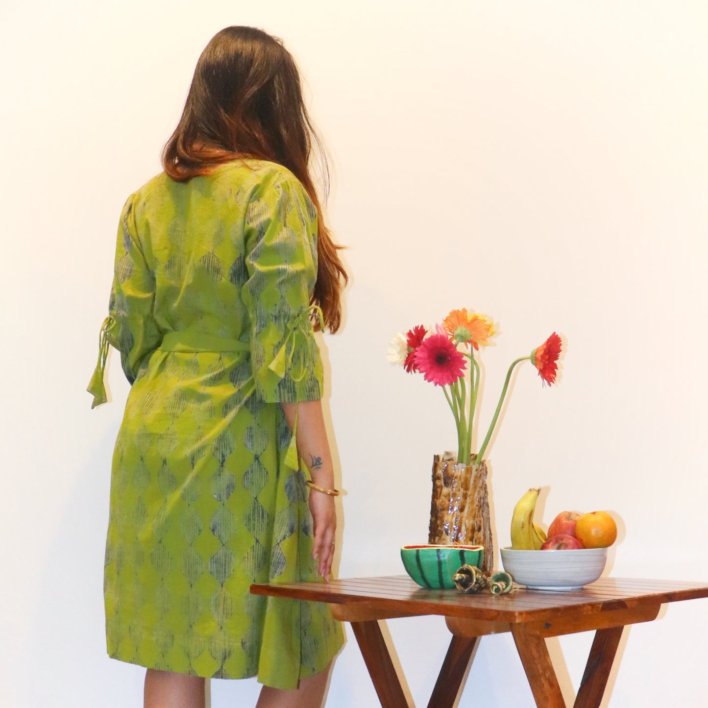 Blue Green Shibori Dress